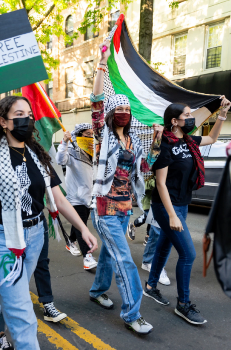 Bella Hadid en apoyo a Palestina. Foto tomada de Quien.